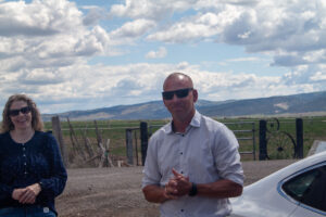 Travis Kyhl from R6 and Sara Shaffer from ASPIRE at the Agri-Park Site Visit as a part of the R6 Listening Tour on May 7.