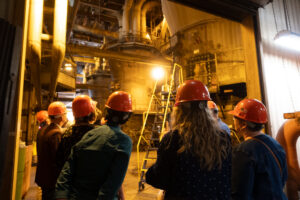 Looking at the infrastructure inside the IPP building as a part of the R6 Listening Tour on May 6.