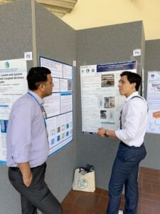 Oscar Moncada shares about his research during the poster session at the WPTCE Rome 2025 conference.
