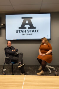 Don Linford and Jennifer Seelig at the Lunch and Learn event with students on June 25, 2025.