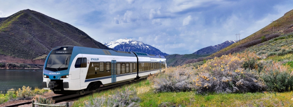 Mock-up image of the fully battery-powered public rail transportation without overhead electric infrastructure.