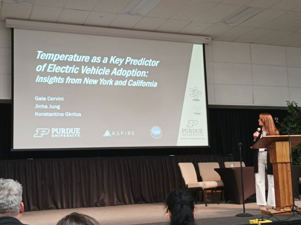 Gaia Cervini presenting her research at the IEEE-FISTS conference in Riverside, California.