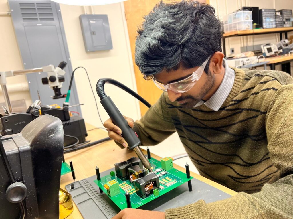Dheeraj Etta working in the lab.