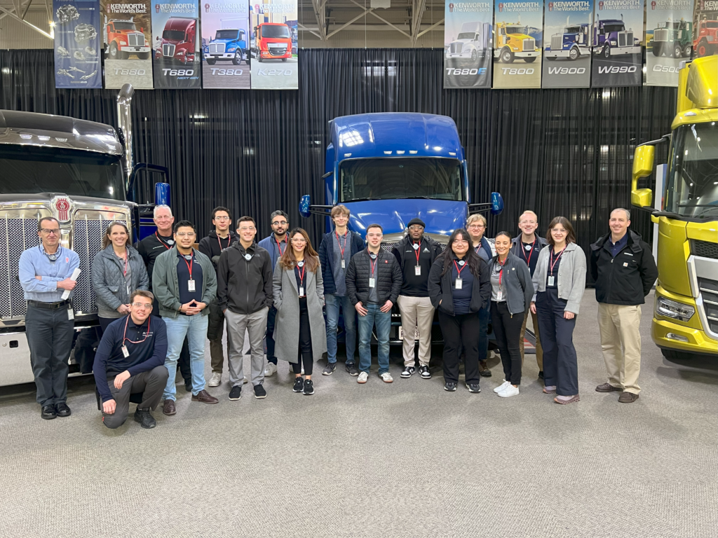 ASPIRE Student Cohort group at Kenworth tour.