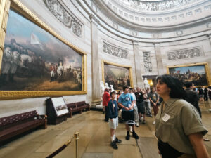 Kiana Haghjoo admiring a painting inside the US Capital Building on a staff-lead tour.