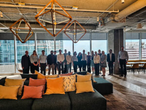ASPIRE Student Cohort trip pose for a group photo with NASEO.