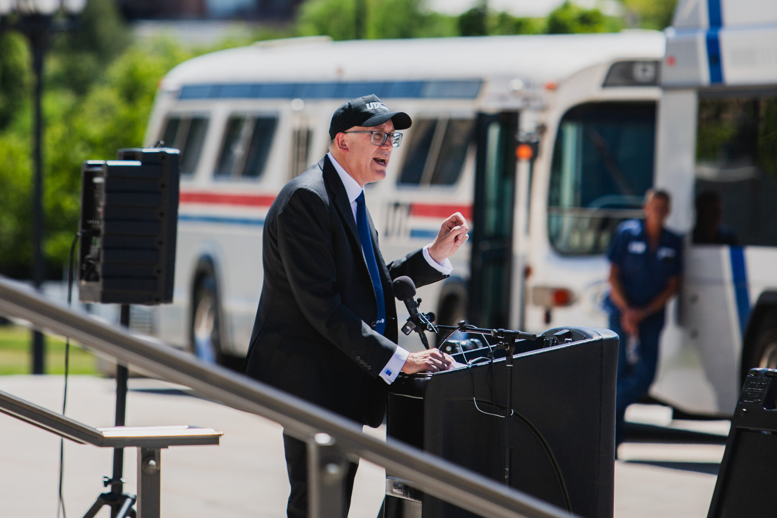Jay Fox addresses attendees at the 2026 Transit Day on the Hill in Salt Lake City.