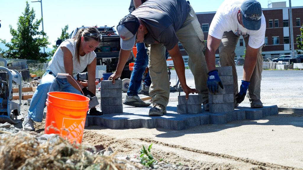 Pavers are installed over an Electreon static wireless power transfer system at the EVR.