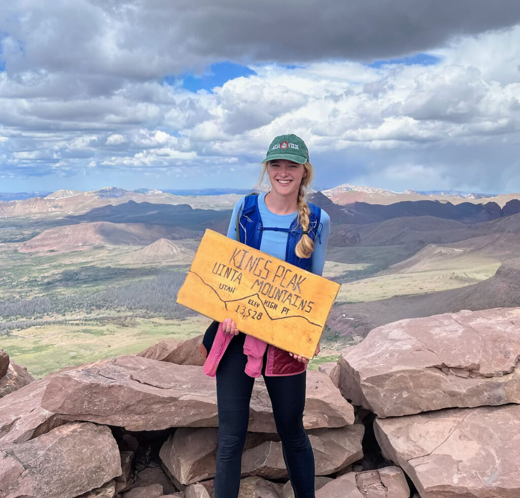 Whitney Walpole at the top of Kings Peak.